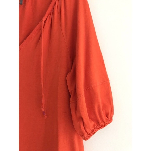 By Anthropologie | Anais Tunic Womens XS Orange Oversized NeckTie Pullover Dress - Picture 9 of 11